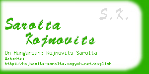 sarolta kojnovits business card